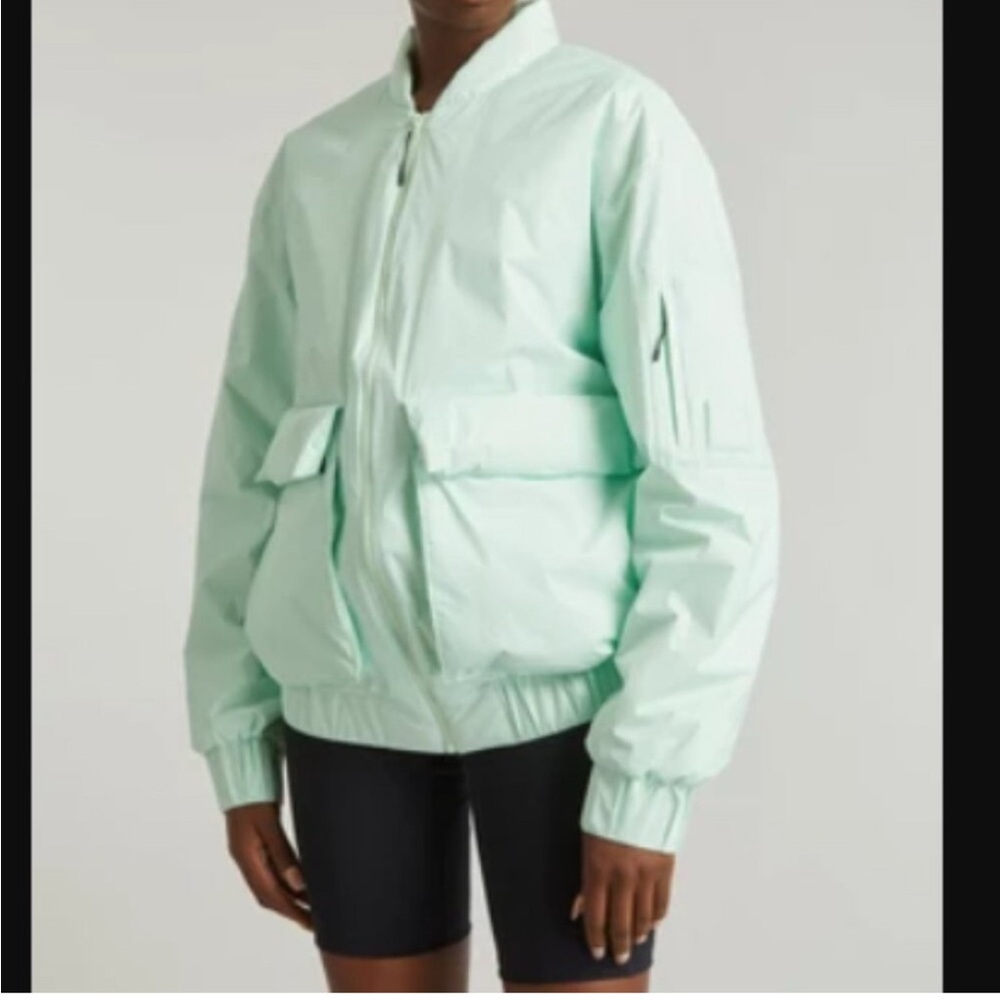 NWT Rains Fuse Bomber Jacket in Mineral Unisex XL /. - Picture 3 of 5